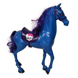 Monster High Headless Headmistress Bloodgood Blue Horse Nightmare Toy and Saddle